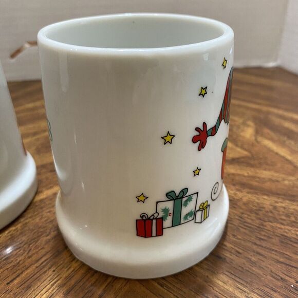 Snoopy Beagle Dog Peanuts Coffee Mug Sleigh Merry Christmas 1976 Woodstock Lot 2 - Picture 3 of 13